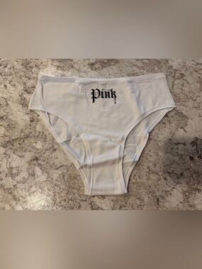 VS PINK HALLOWEEN PANTY Large Cheeky  NWOT Spiderweb